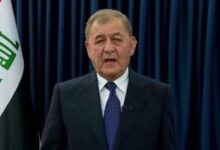 رئيس العراق: ندعم الفلسطينيين لنيل حقوقهم وتقرير مصيرهم بإقامة دولتهم المستقلة